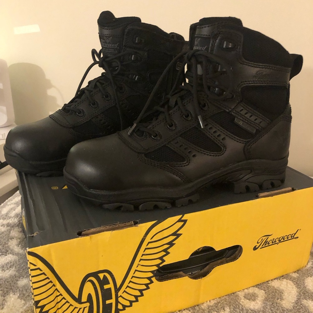 Thorogood Deuce 6” Waterproof Side-Zip Black Tactical Boots for Men and Women